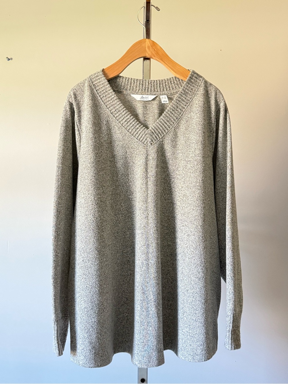 Denim & Co. Comfort Zone Plush Knit V-Neck Top 1X